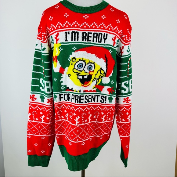 Nickelodeon Other - Nickelodeon SpongeBob SquarePants I’m Ready For Presents Christmas Sweater Large
